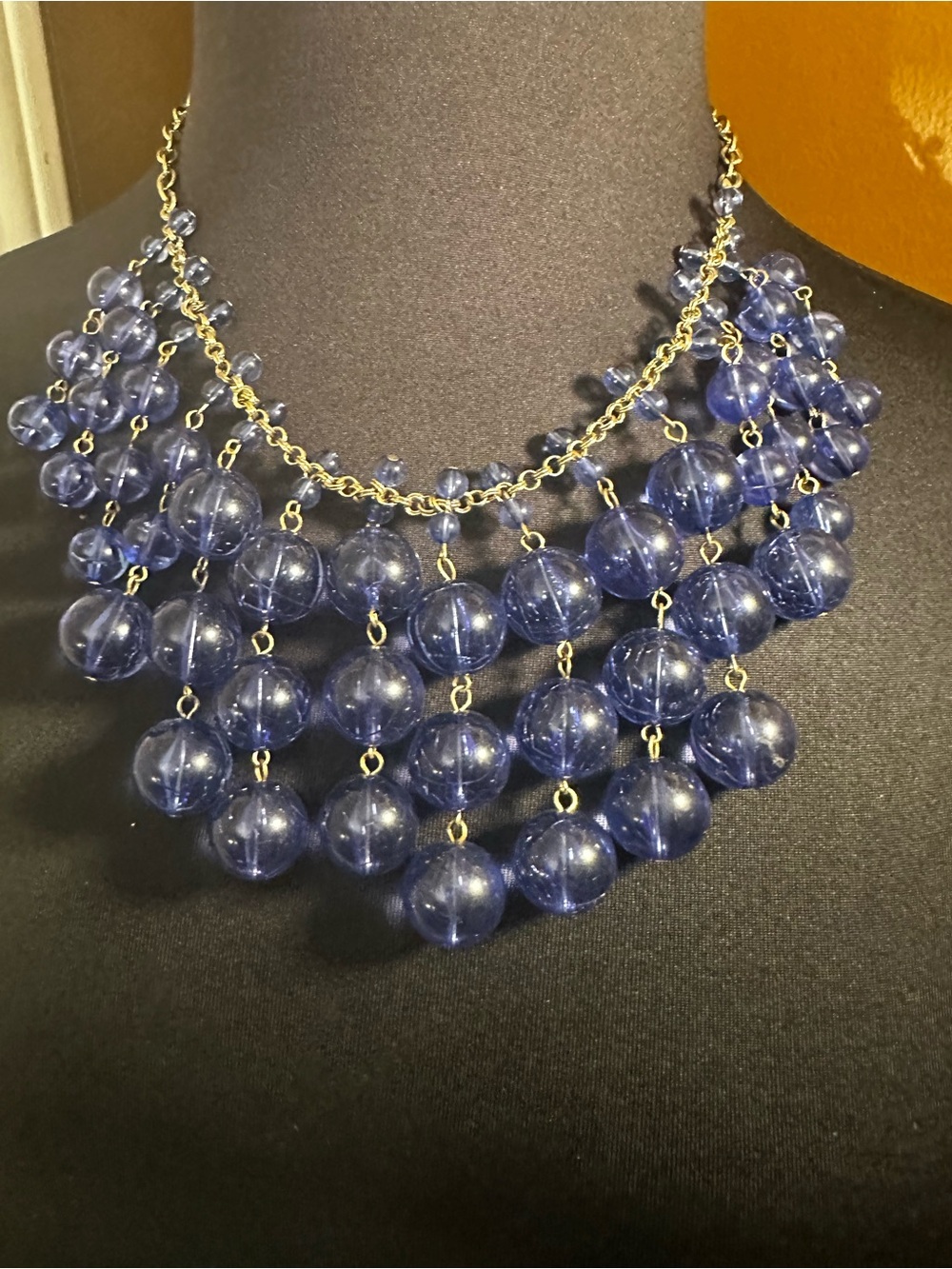 J. Crew Bold Blue Statement Bubble Necklace